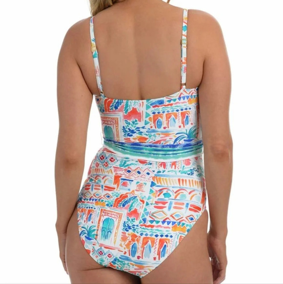 La Blanca tie waist swimsuit nwt size 4 - Picture 2 of 2
